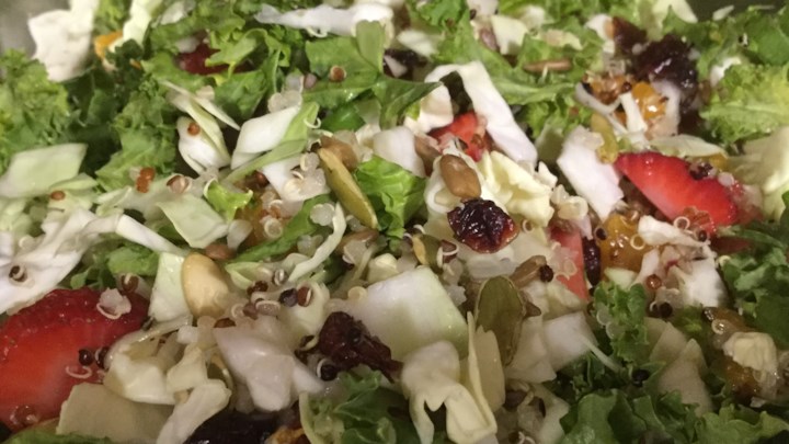 Kale Cabbage and Brussels Sprout Salad